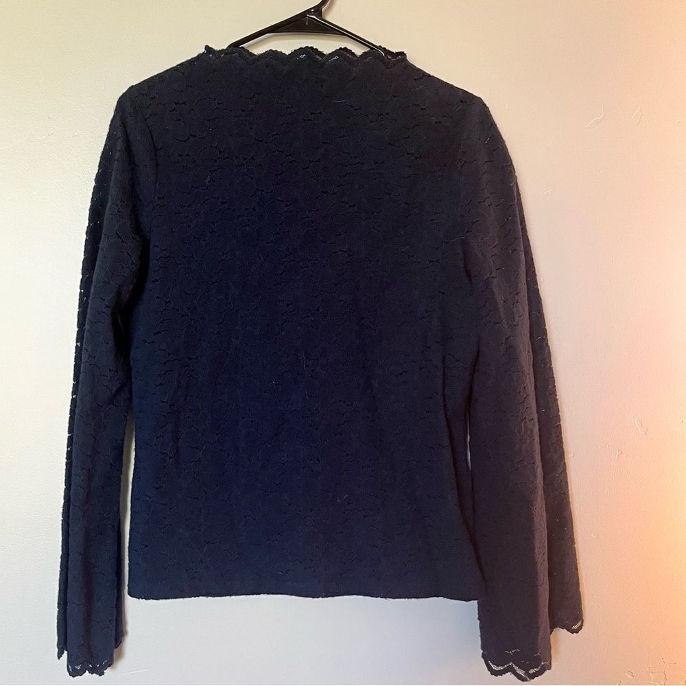 BANANA REPUBLIC Lace with Scalloped Edge Long Sleeve Top Size Small